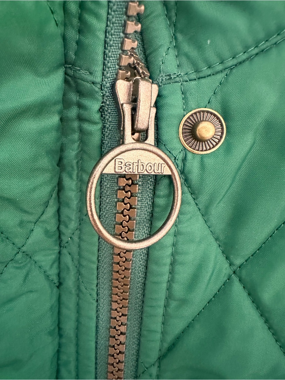 Barbour Green Quilted Sleeveless Vest Size 8 - Picture 5 of 7